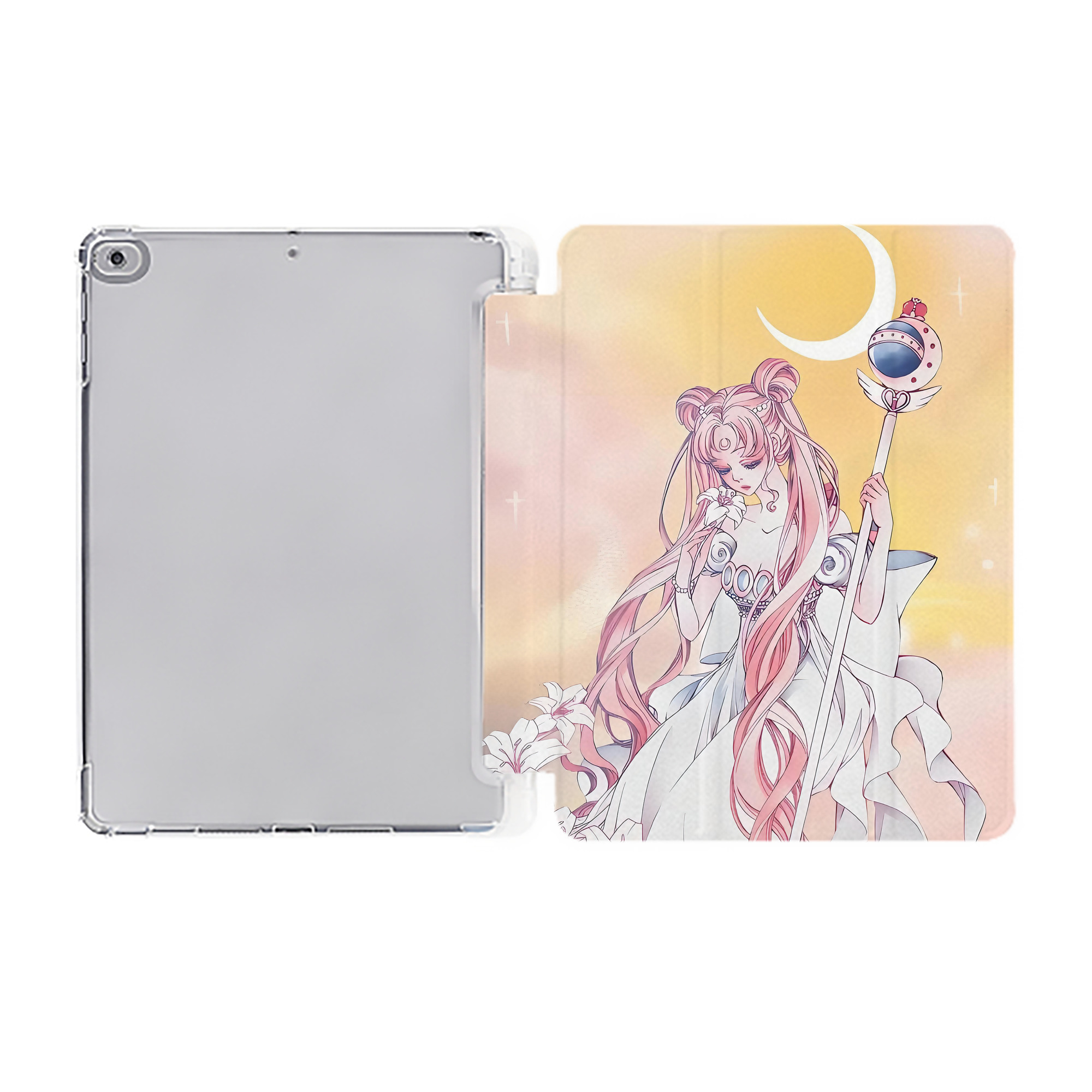 （画像用） 美少女戦士セーラームーン Sailor Moon IPad ケース ペン収納付き 三つ折りスタンド PUレザー×シリコン 対応機種9.5/10.5/10.9インチ